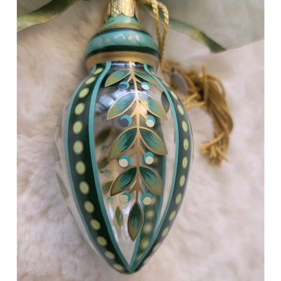 Lenox Handpainted Gems Glass Ornament See Pics for Size Ribbon Tassell - Picture 4 of 9